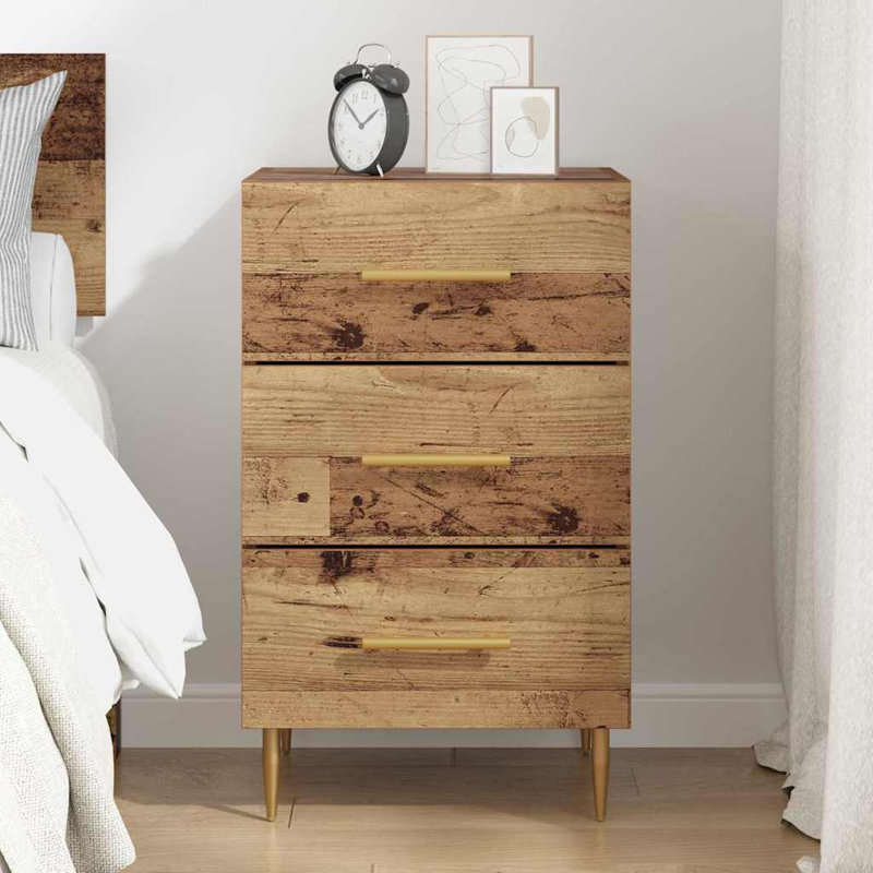 40cm W Manufactured Wood Bedside Table, Brown
