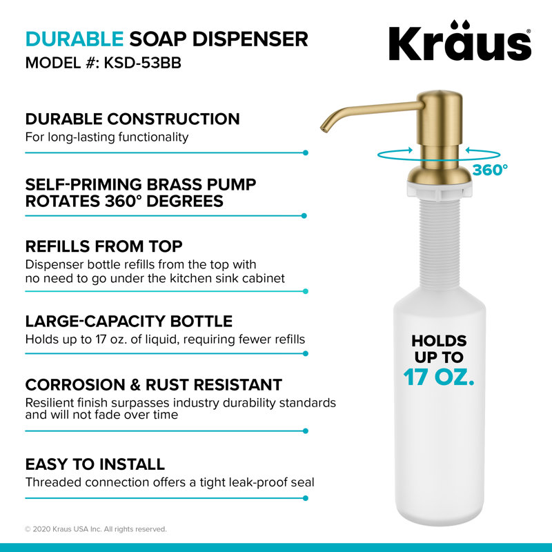 Boden Soap Dispenser, Brushed Brass
