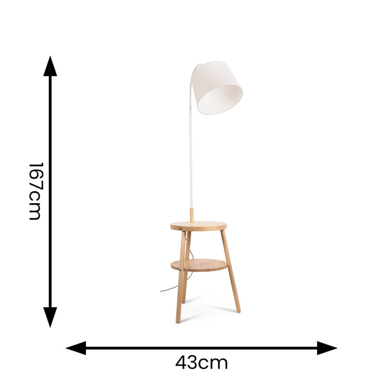 Lompico 167cm Traditional Floor Lamp, White