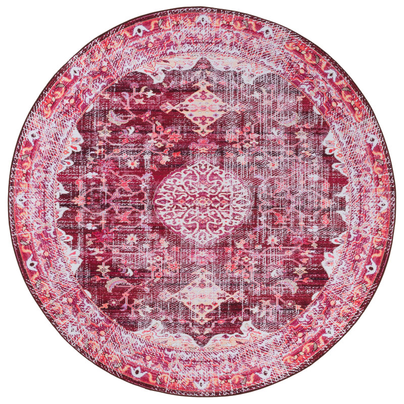 Tucson 206 M/W S/R Performance Machine Washable Oriental Rug, Round 6'