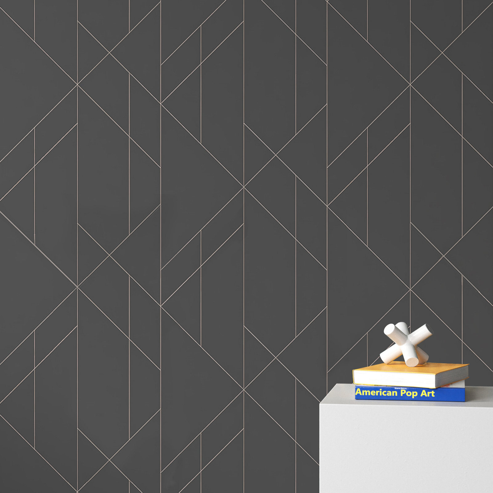 Foster Geometric Wallpaper, Charcoal