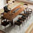 Tan Rectangular Solid Wood Butterfly Leaf  Dining Table-1430289173