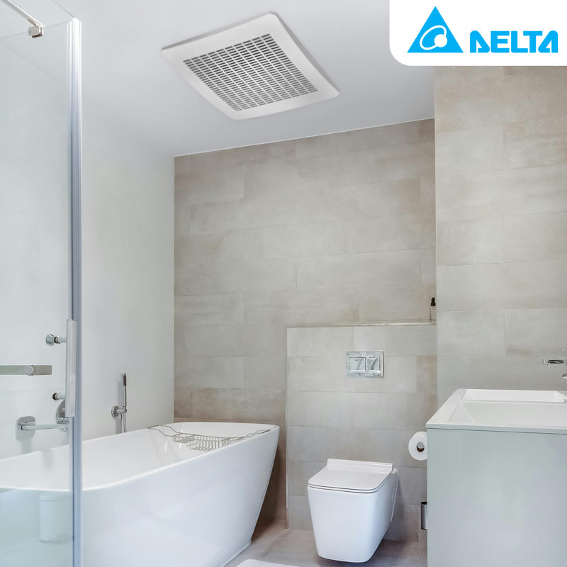 Ventilateur de salle de bain Delta Breez Signature 130 CFM avec capteur d'humidité, blanc