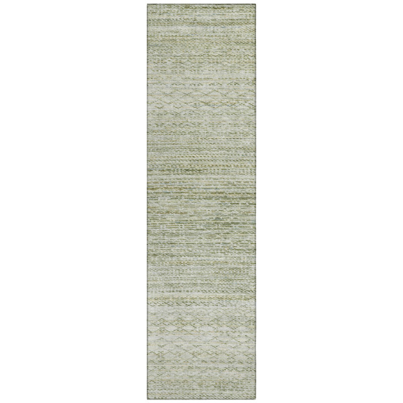 Machine Washable Indoor/Outdoor Kirksville ACN2150 Striped Rug, Runner 2'3" x 7'6"
