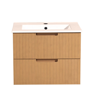 Ensemble de meuble-lavabo mural 24 po avec lavabo en céramique