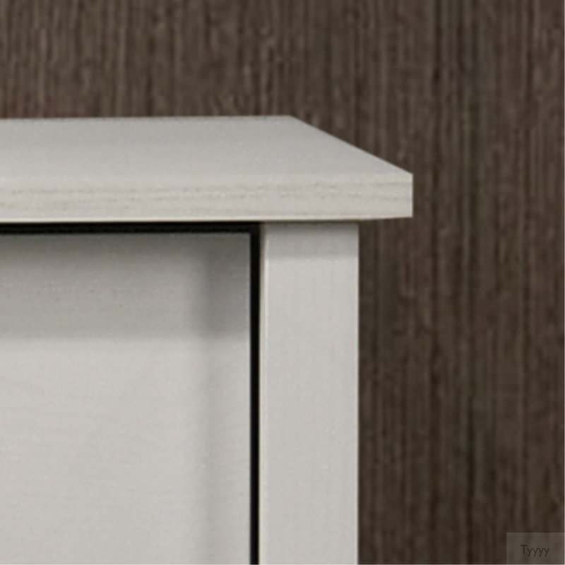 Commode blanche à 6 tiroirs avec poignées argentées Celeste, Blanc