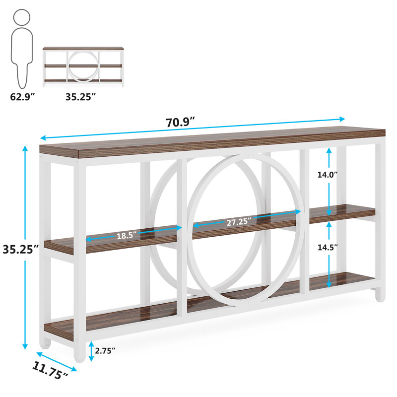 Nunki 70.9'' Console Table, Walnut/White