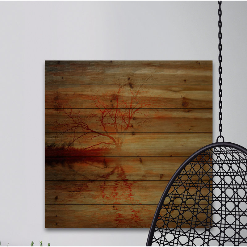 «Amazing Sunset», reproduction sur bois de pin naturel, H 12 po x l 12 po x P 1,5 po