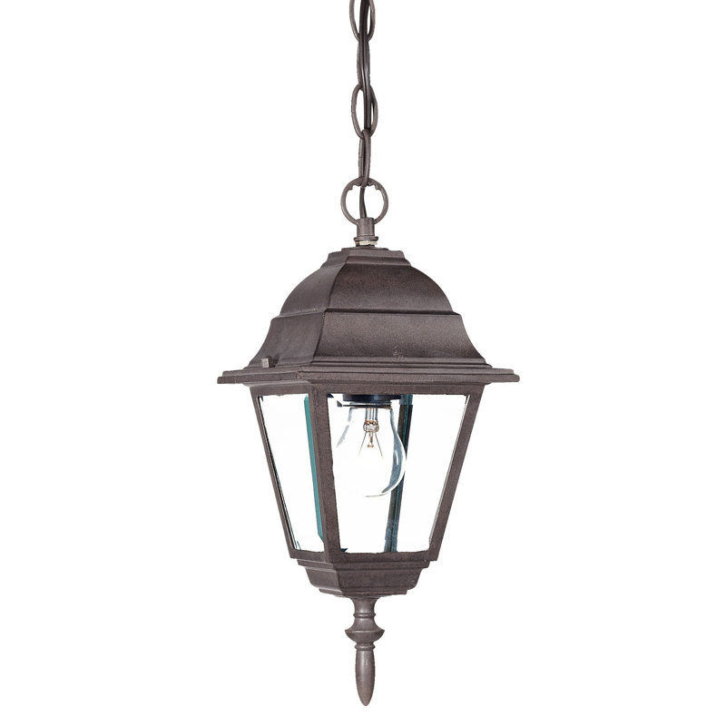 Luminaire suspendu d'extérieur en verre biseauté, Brun