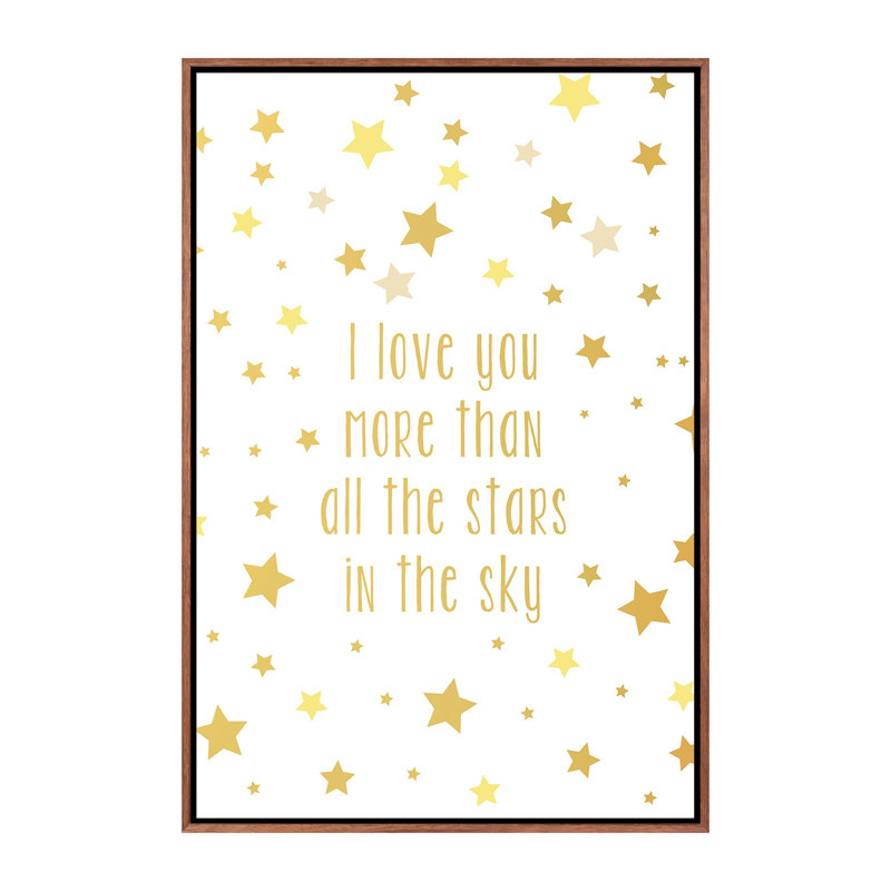 Love You More Art, H 40 po x l 26 po x P 1,5 po, Toile avec cadre en bois classique