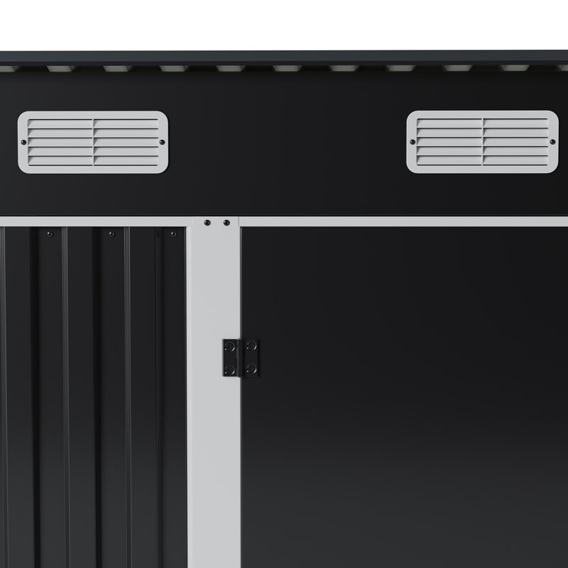 4 x 3FT Metal Garden Storage Shed with Lockable Door, Black