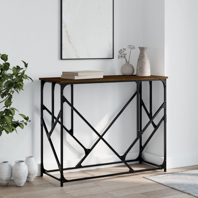 100cm Console Table, Brown Oak