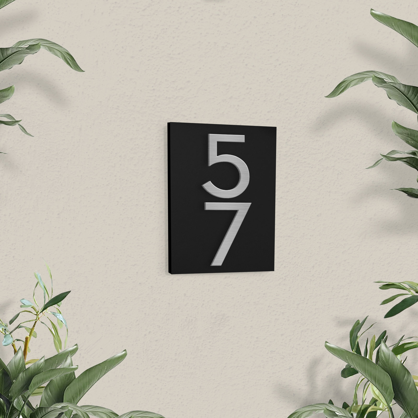 Small Simply Sweet Wall Address Plaque, Black, Silver
