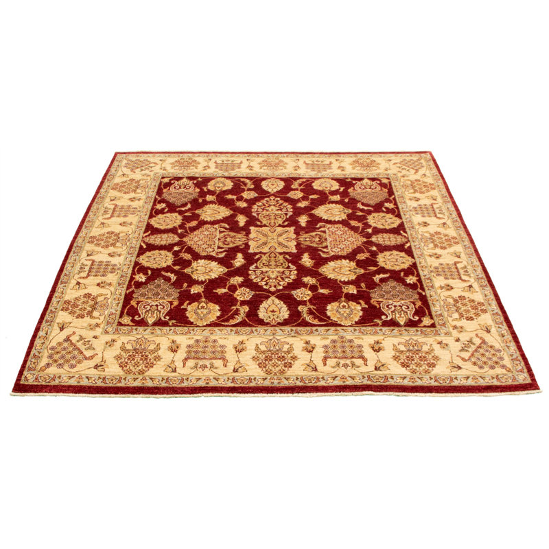 Tapis décoratif en laine de conception unique 8 pi 3 po x 8 pi 5 po noué à la main new age chobi