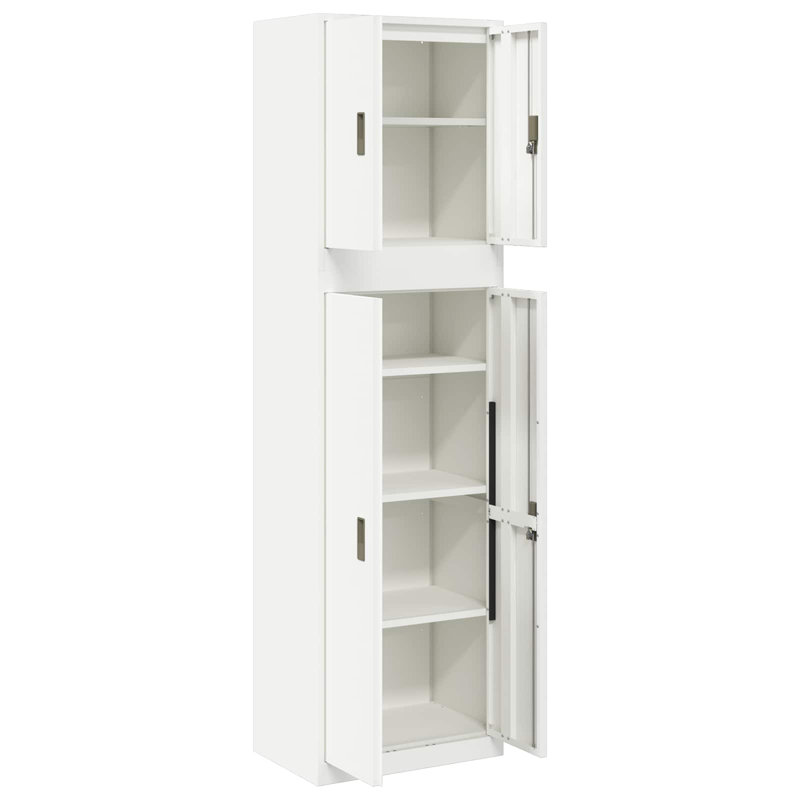 Storage Cabinet Steel Lockable, White
