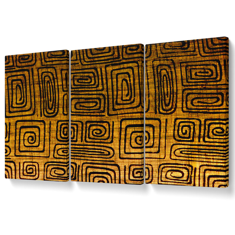 The Golden Maze Canvas 3 Panel Set, 81.3cm H x 163cm W