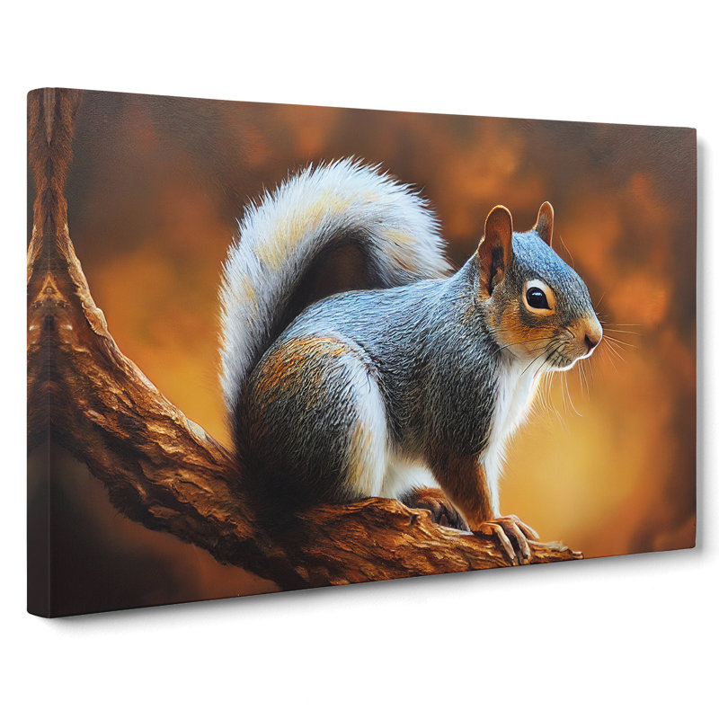Autumn Squirrel - Wrapped Canvas, 40cm H x 60cm W