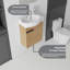 Meuble-lavabo flottant avec lavabo en céramique et portes à fermeture en douceur pour espaces compacts-133668194