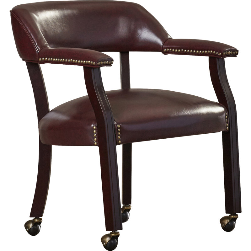 Hannibal 25.25" Wide Armchair, Oxblood Vinyl, Included