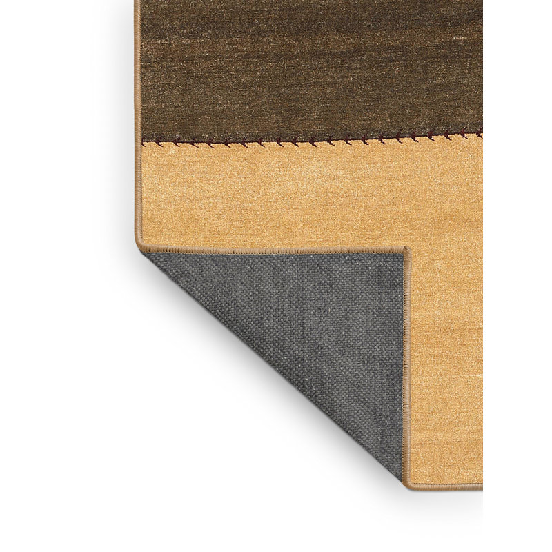 Tapis contemporain noir / beige, Rectangle 5 pi x 8 pi