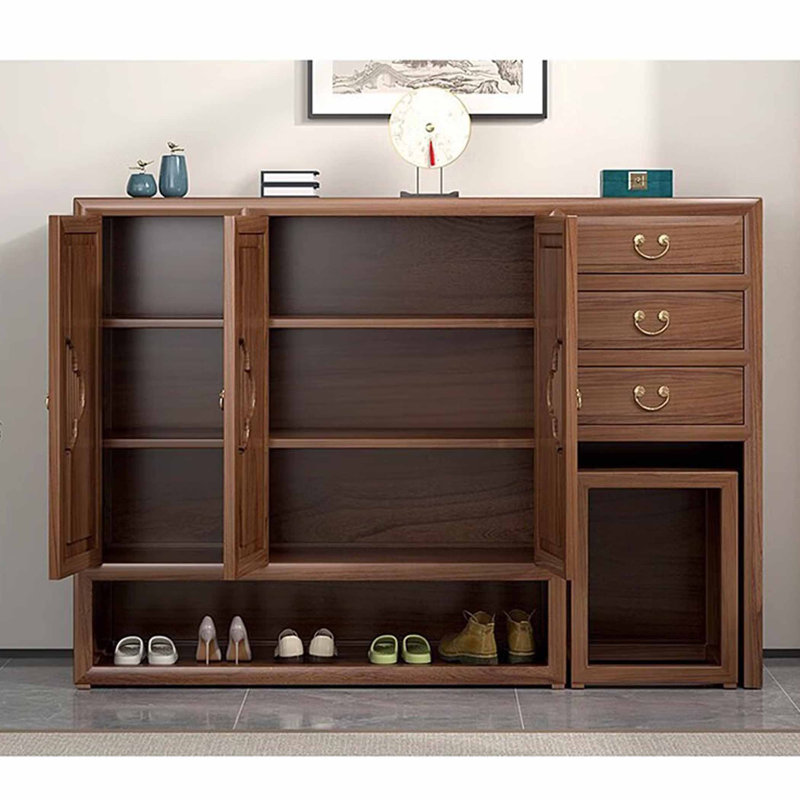 Armoire de rangement pour chaussures Stogner, Brun