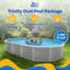Ensemble de piscine murale ovale en acier Trinity 52 po de profondeur avec rail supérieur de 7 po-87679827