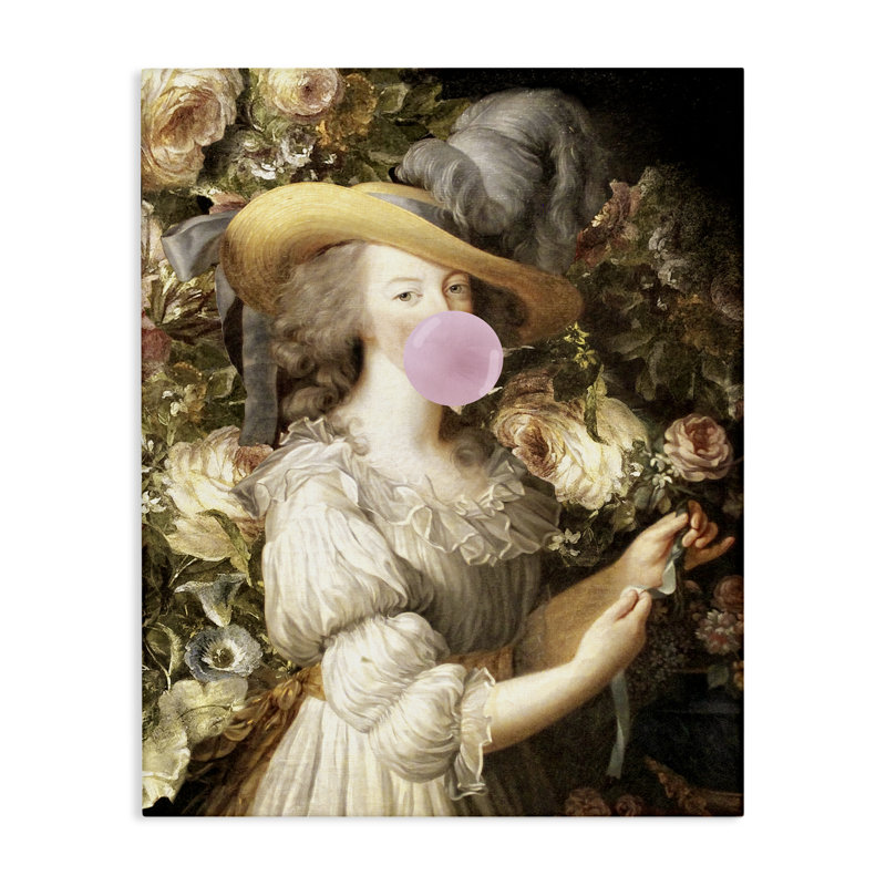 Art mural sur toile Renaissance Lady & Gum par Piddix, H 20 po x l 16 po