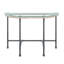 Table de canapé moderne avec plateau en verre et structure en métal robuste