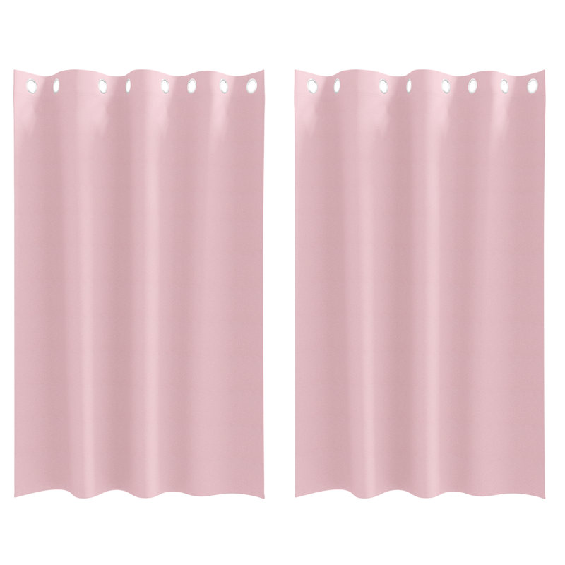 Tacorian Curtain Pair, 140cm Width x 175cm Drop, Baby pink