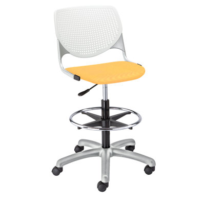 Tabouret de laboratoire réglable en hauteur Kool Poly avec dossier perforé