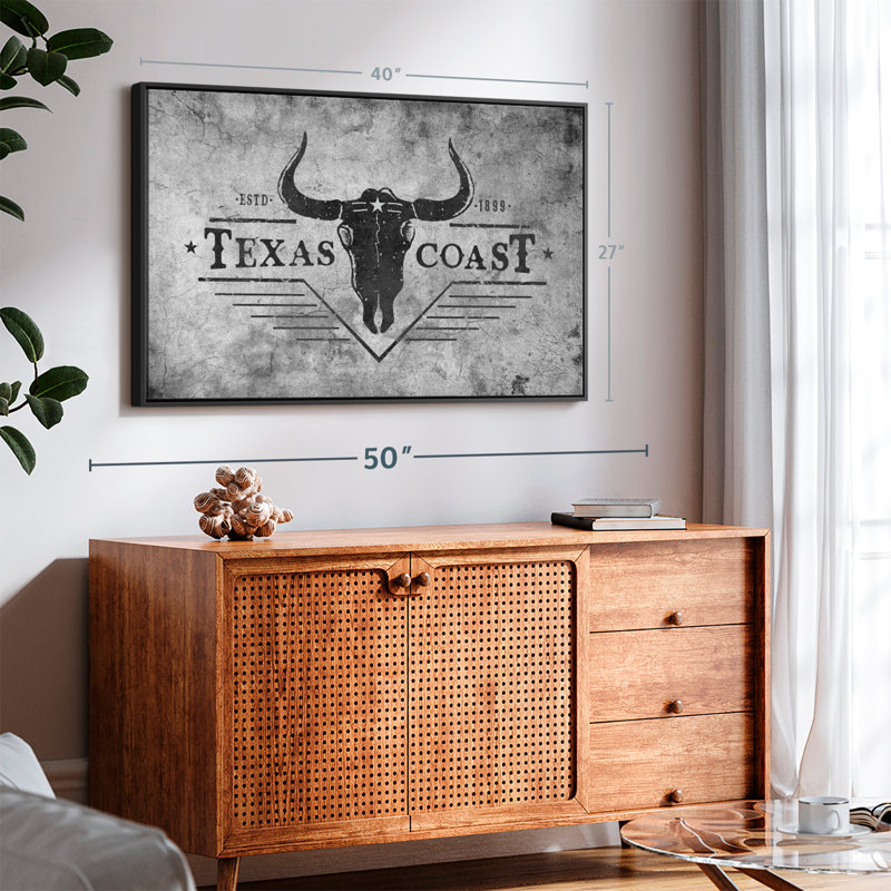 " Texas Coast Typography Canvas Print " Print, 27" H x 40" W