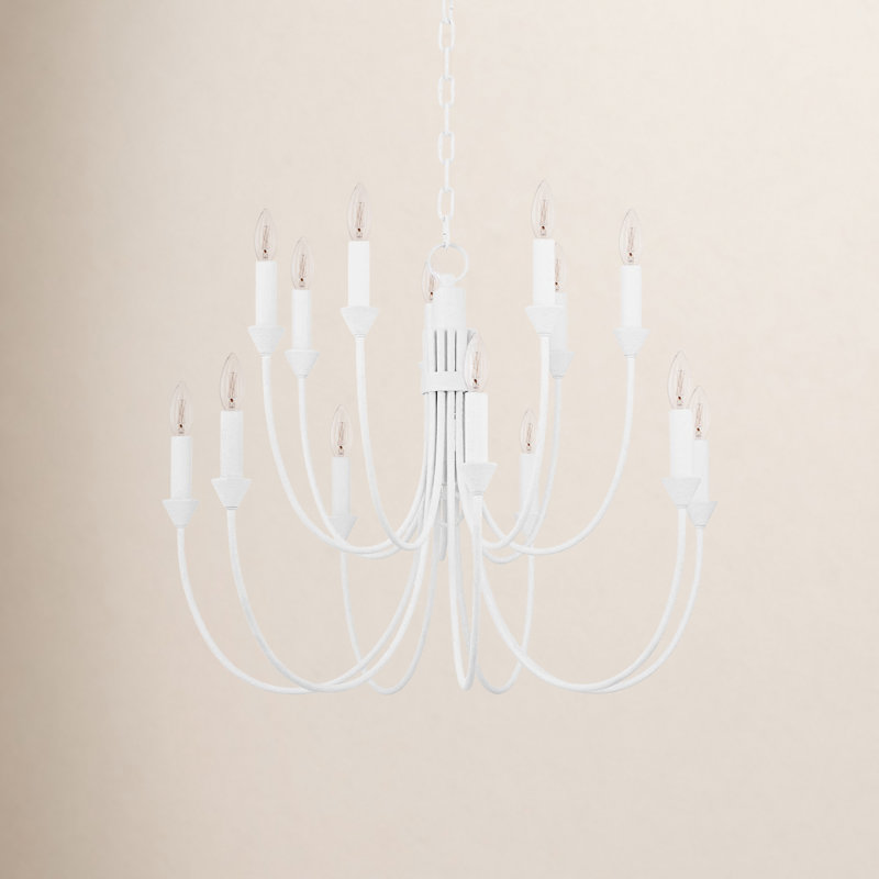 Cate 14 - Light Chandelier, Gesso White