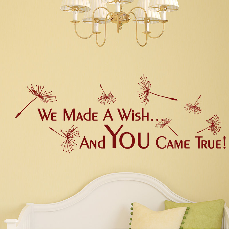 Text & Numbers Non-Wall Damaging Wall Decal, Cranberry