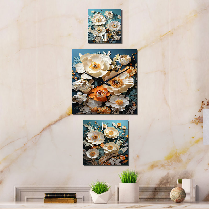 Jekai - Horloge traditionnelle surdimensionnée Buttercups