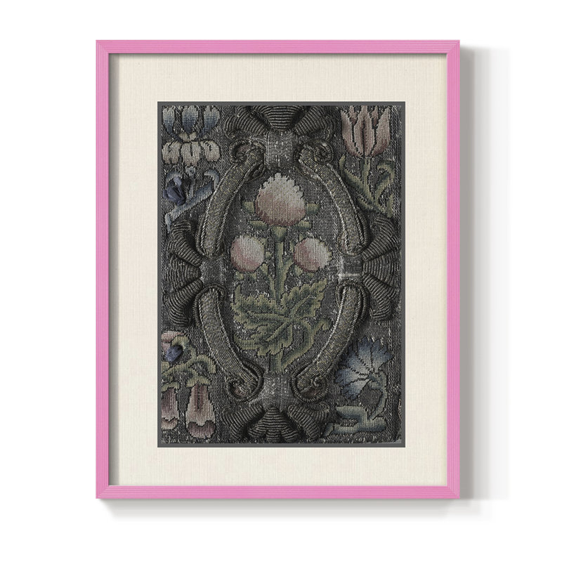 Impression encadrée rétro vintage Lxxi - bois massif, H 21 po x l 17 po, Rose