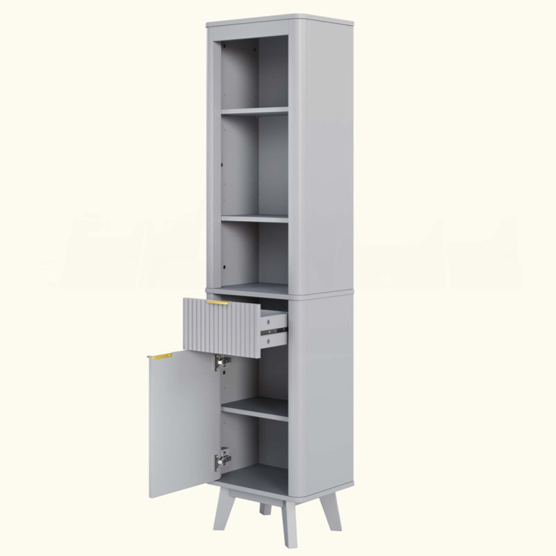 Tall Bathroom Storage Cabinet,for Bathroom,Living Room,Entryway and Kitchen, Gray