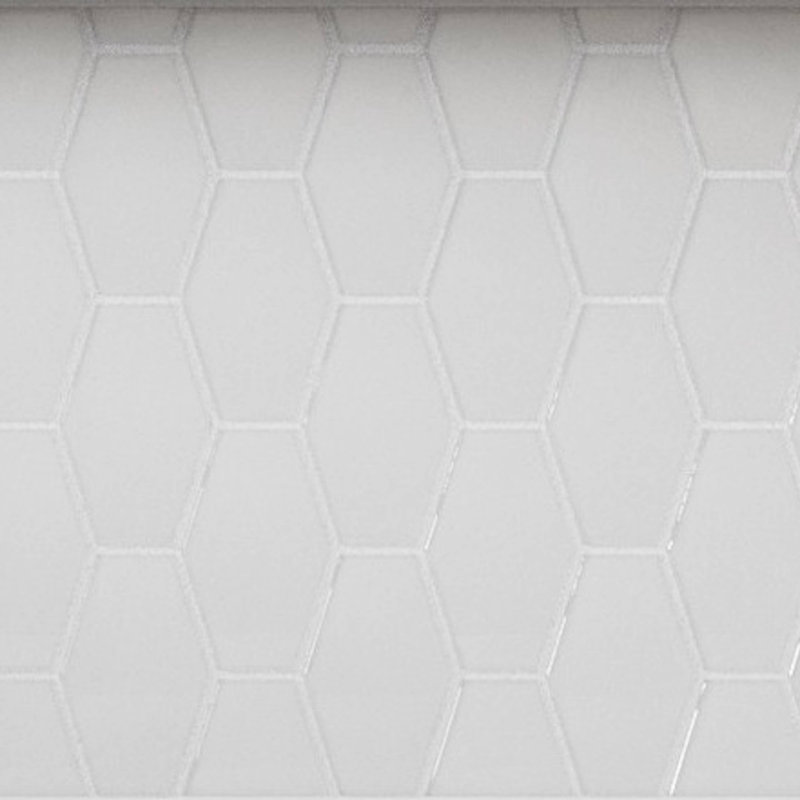 Long Hex 10.60in.x11 in. Glass Mosaic Tile, Soft Ivory Gloss
