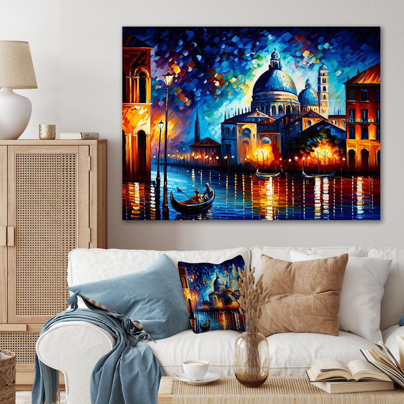 Art coloré sur toile City of Venice, H 24 po x l 32 po x P 1 po, Toile tendue