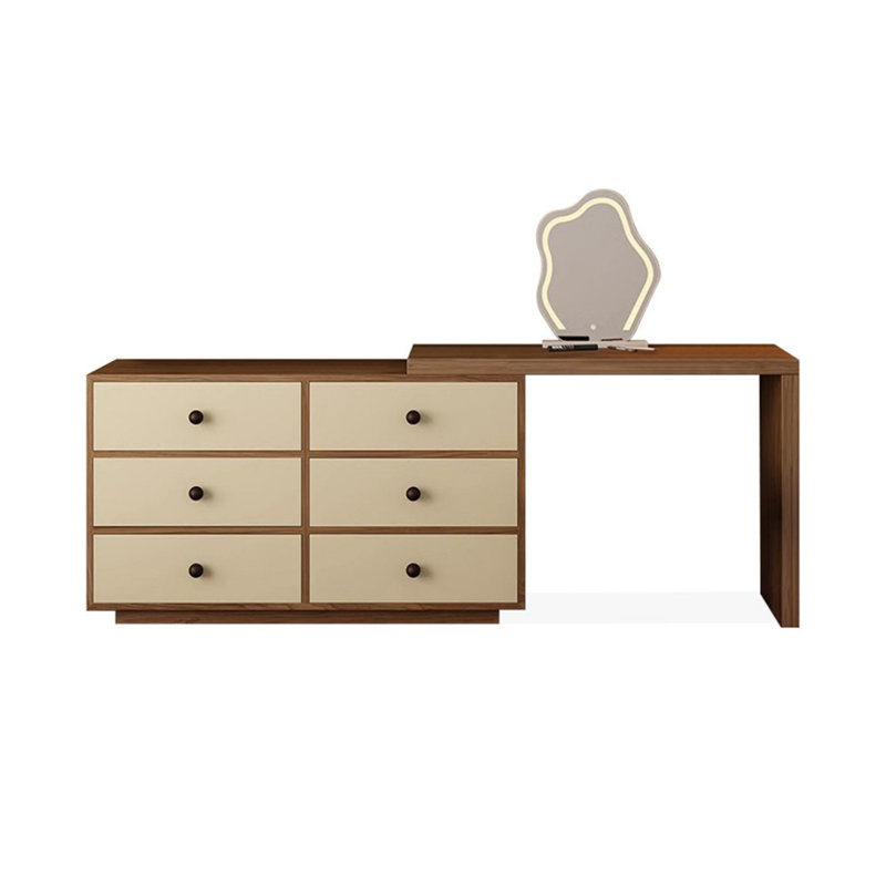Coiffeuse avec miroir lumineux, 6 tiroirs