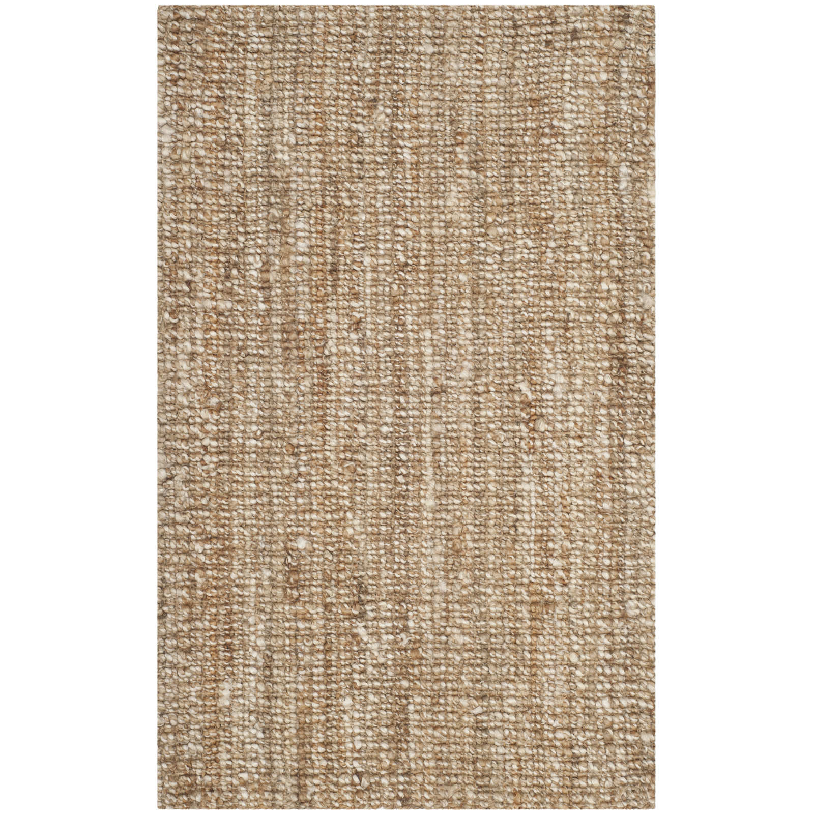 Alda Natural Ivory Hand-Woven Jute Rug, Rectangle 2'6" x 4'