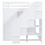 Lit mezzanine blanc avec rangement fonctionnel - armoires, armoires, tiroirs pour un espace de rangement polyvalent