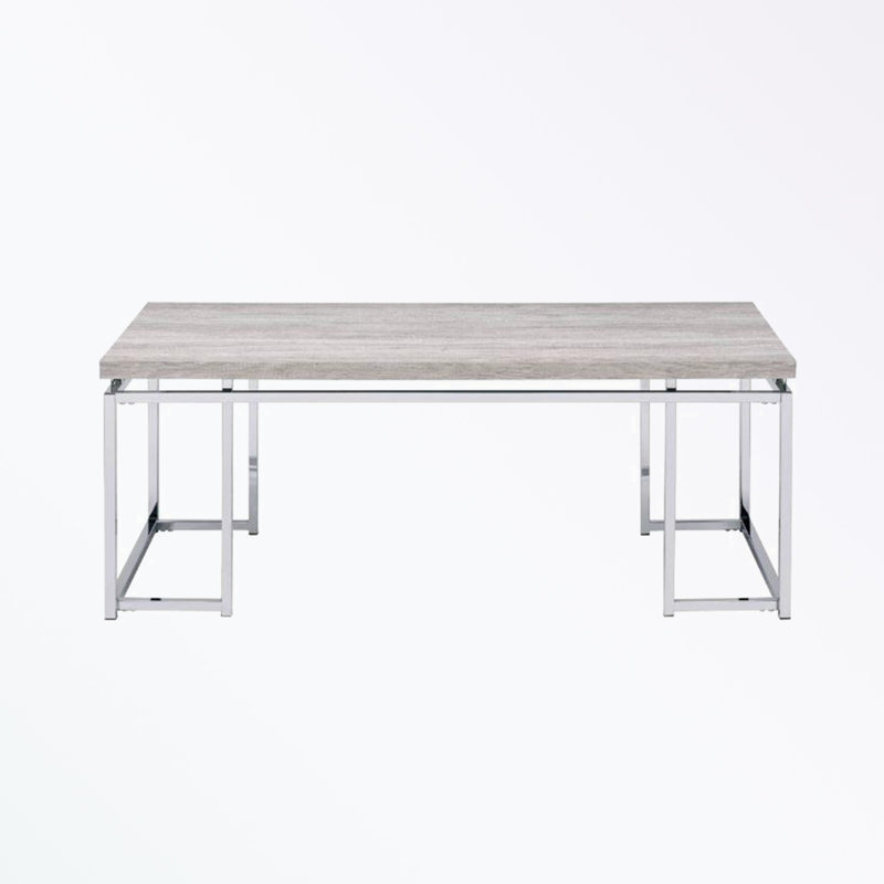 Rectangular Coffee Table with Metal Sled Base