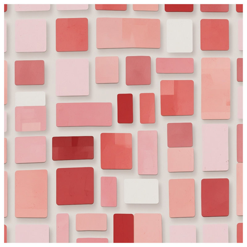 Tapis de bain rouge et rose, L 34 po x L 21 po