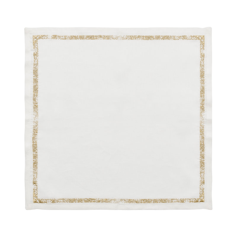 Impression Napkin, White/Gold