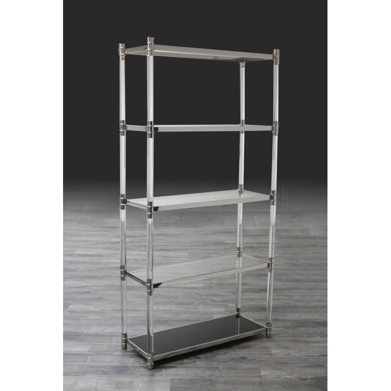 Varossi Etagere Bookcase, Polished Silver