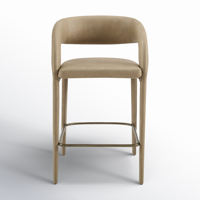 Freestyle 25.6'' Vegan Leather Counter Stool, Tan, 29.5''
