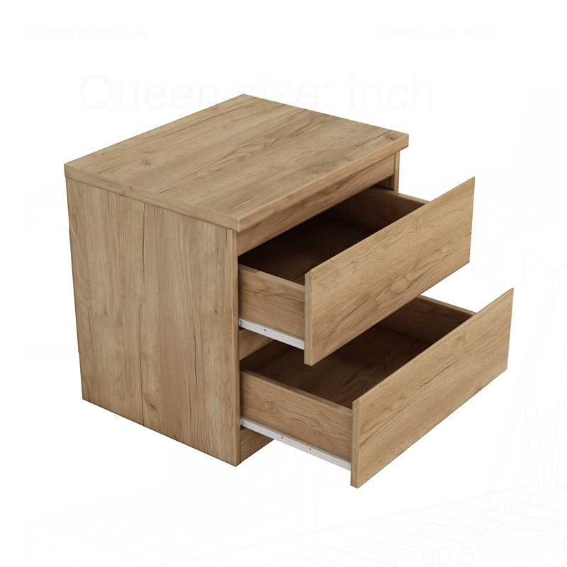 Table de chevet moderne et élégante en bois, Naturel