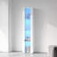 Armoire latérale avec lampe à bande en aluminium de couleur blanche, panneau de particules de 15 mm, l 40 x 29 x H 170 cm, pratique avec revêtement et lampe, unité de rangement attrayante