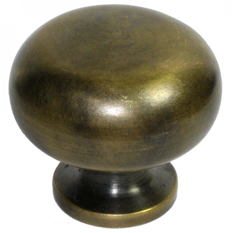 Antique Brass 2'' Round Mushroom Knob