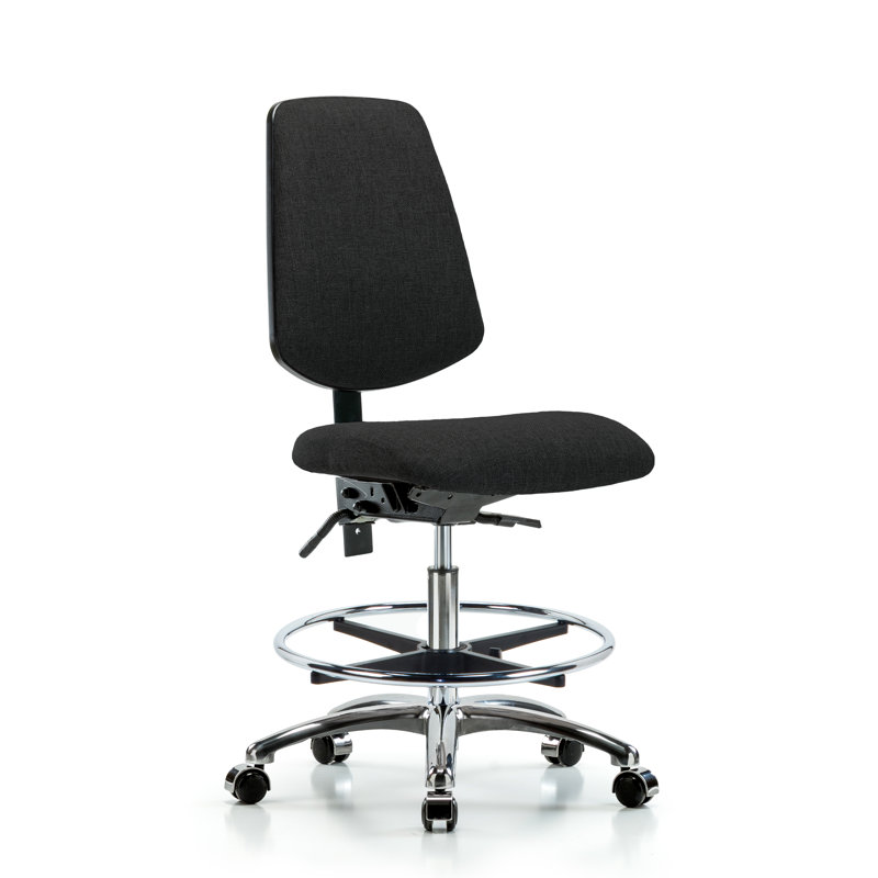 Fauteuil en tissu chromé - Siège inclinable FMBCH,, Non, Noir, Roulettes